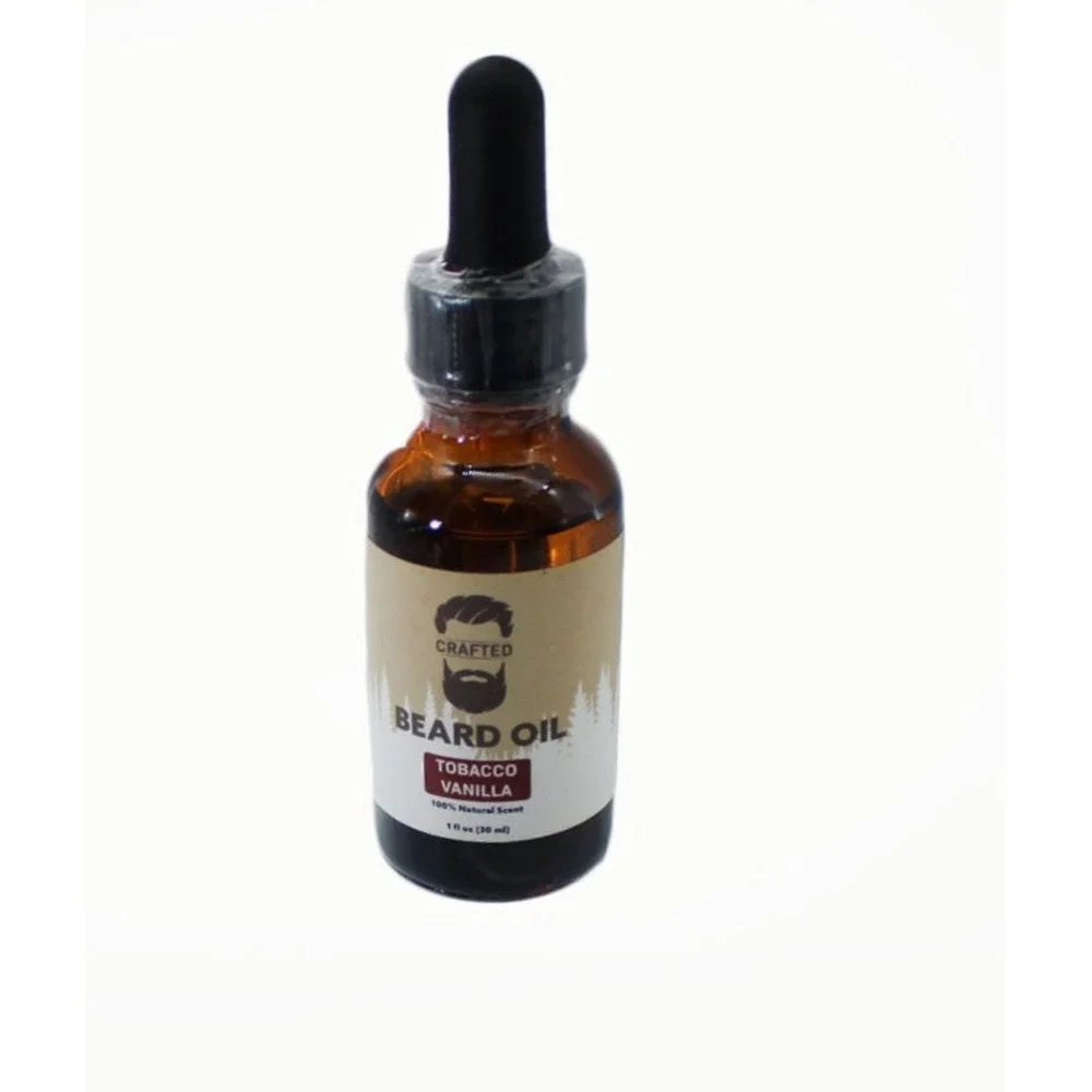 Crafted Beards Tobacco‎ Vanilla Beard Oil 1oz Natural Scent Grooming Oil